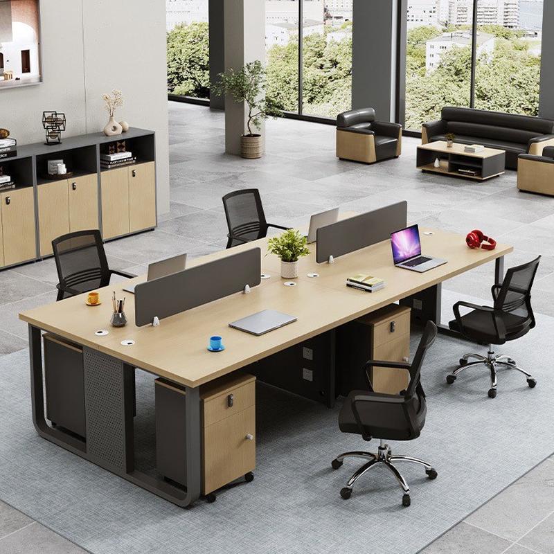 职员办公桌椅组合简约现代员工卡座屏风工位隔断电脑桌四六人位