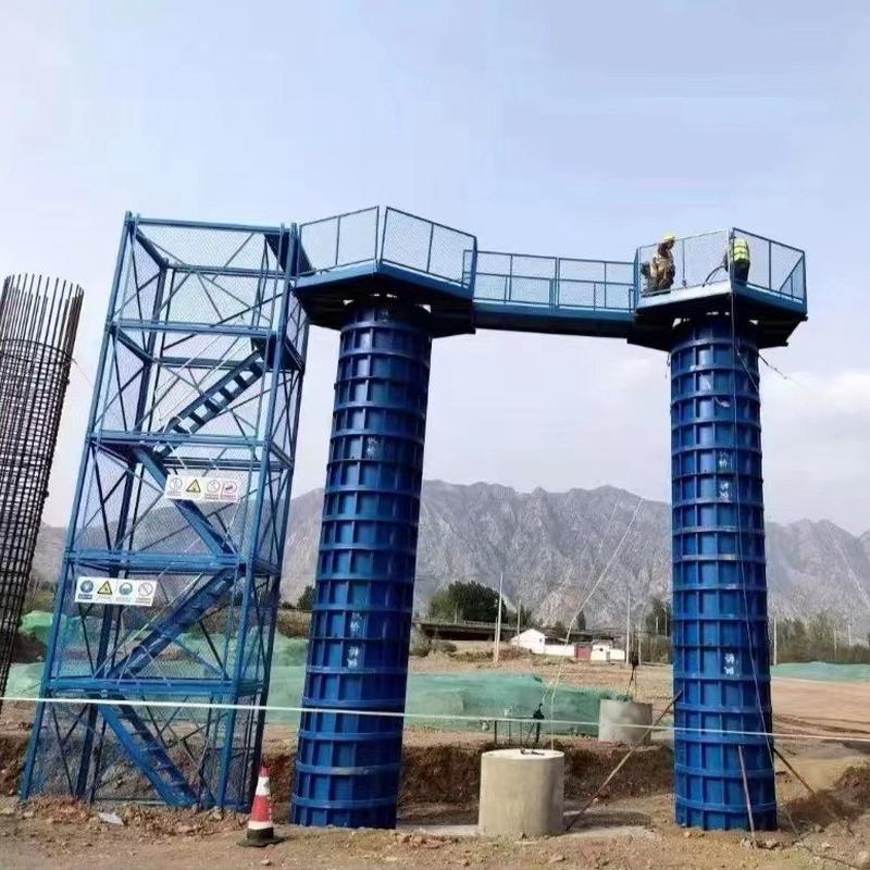 桥梁施工墩柱现货平台高空作业安全盖墩柱工地建筑基坑防护梁平台