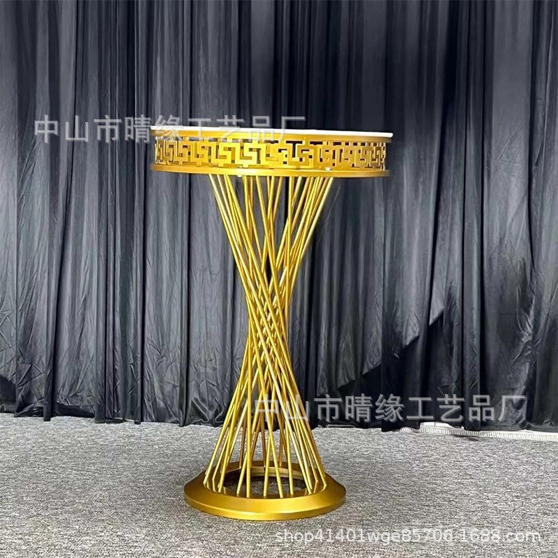 新花器婚庆道具路引金色铁艺家居甜品台酒店道具宴会厅美陈摆件