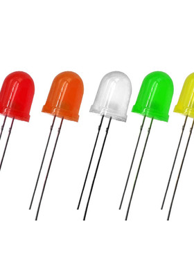 f8mm红发直超高亮led红灯有边灯珠发光二极管透明红插指示灯厂家