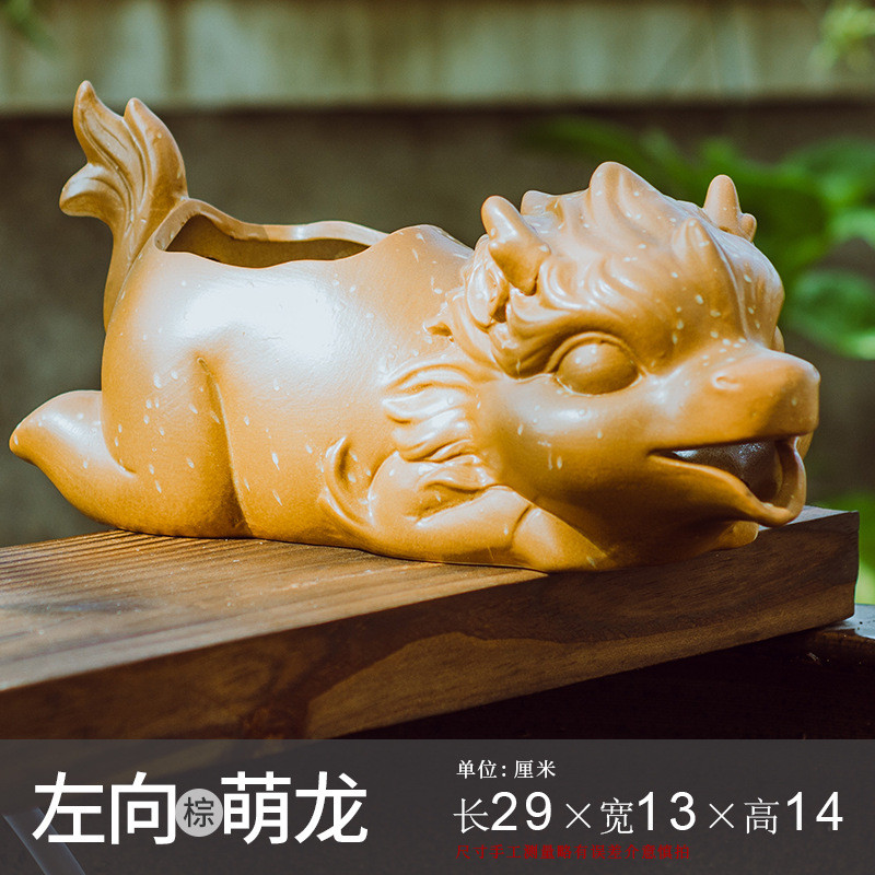 简约陶瓷龙口花瓶流水摆件鱼缸装饰出水口循环沼泽绿植小瀑布过滤