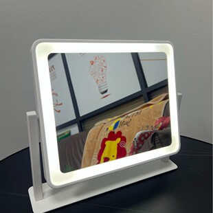 智能led化妆镜带灯充电款可补桌面镜子网红旋转光女生宿舍梳妆镜