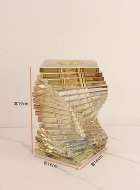 欧式餐厅简约茶色水晶花器卧室玄关客厅创意书房办公室家居工艺品