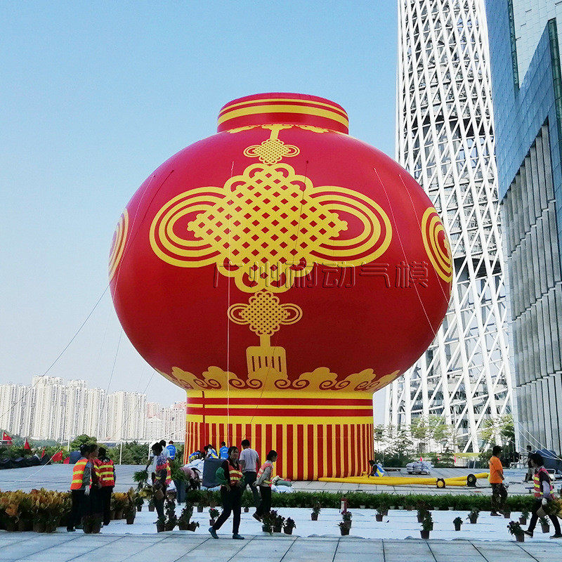 大型充气卡通模型新年光装饰广州塔布景20m巨型充气灯笼气模户外