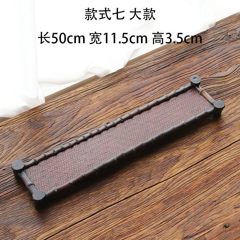 9ram竹编茶杯架家用功夫茶具双层晾杯架紫竹展示架杯架竹制收纳茶