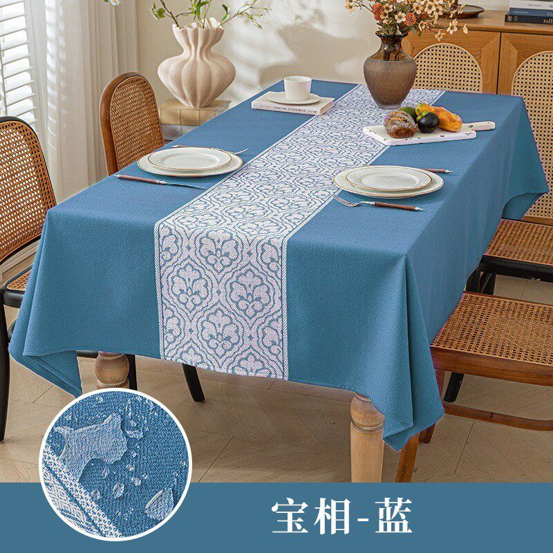 轻奢加厚高级感桌布棉麻免洗茶几布防水简约餐桌布布艺新北欧台布