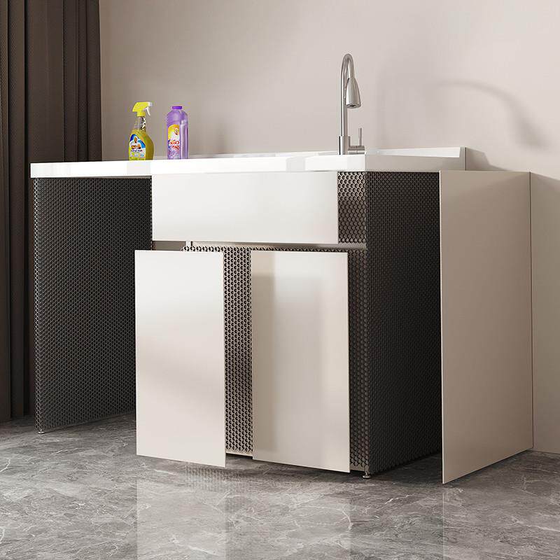 阳台洗衣机柜组合蜂窝铝洗衣池盆柜不带搓衣板一体成型洗衣柜台盆