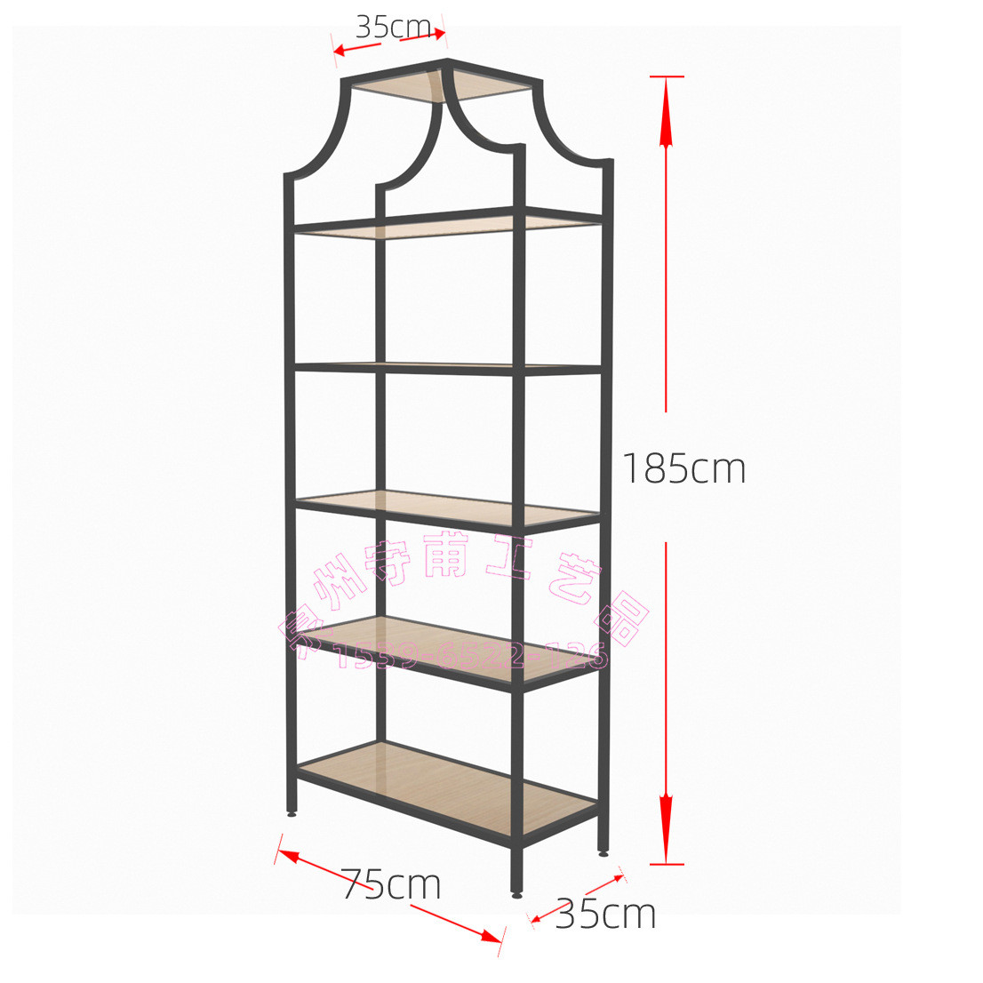 热销居家客厅开放式收纳架五层梯形置物架,落地式方形简易