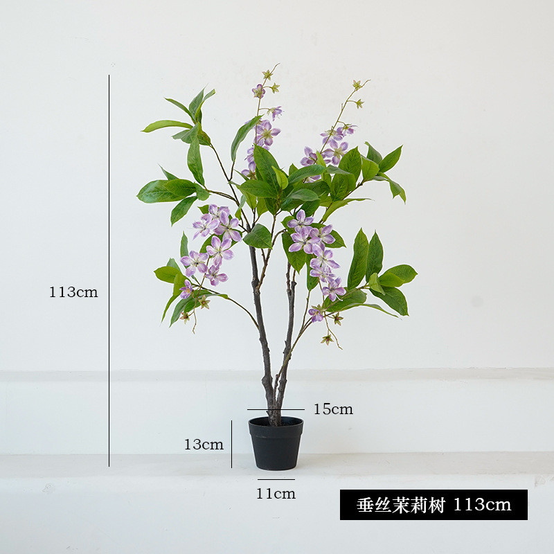 仿真绿植盆栽茉莉造景室内摆件装饰花园艺花树仿真植物假花
