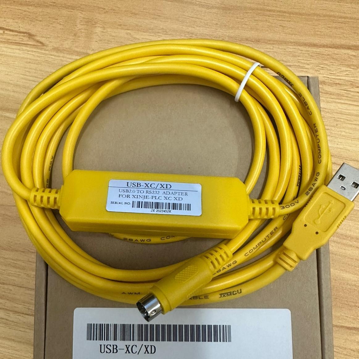 黄色USB-XD 信捷XC1,XC2,XD3,XC5系列PLC编程电缆/通讯数据下载线