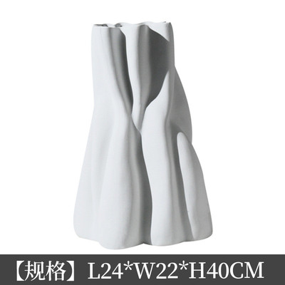 现代简约艺花瓶摆件抽象峰峦花器创意客厅餐桌样板间博古架装饰品