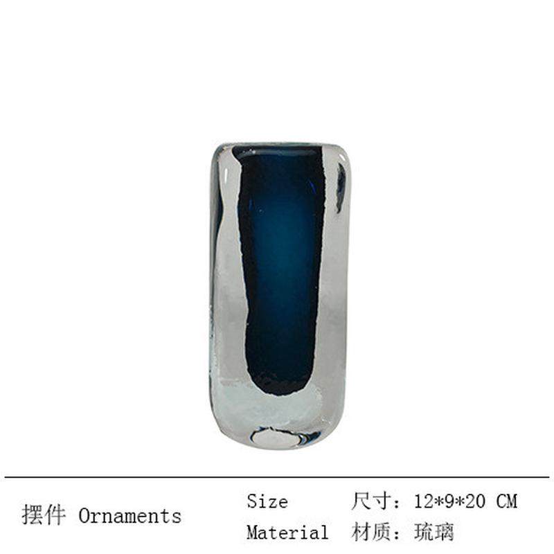 轻奢创意琉璃花瓶简约现代样板房花器餐桌插花客厅玻璃装饰品摆件