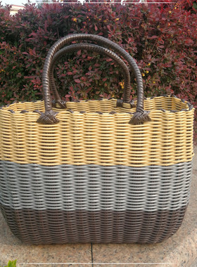 21n菜篮子编织篮大容量塑料手提篮洗澡篮采摘篮宠物篮子户外野餐