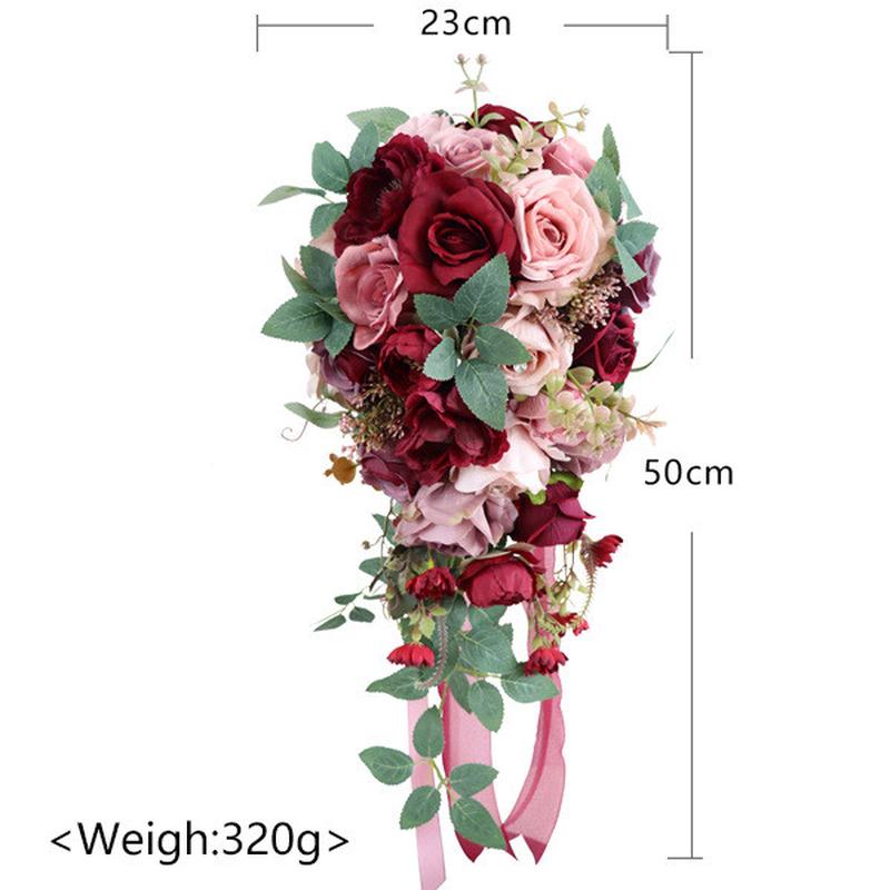 欧式复古水滴新娘婚礼手捧花新款结婚拍照手拿花束仿真花艺