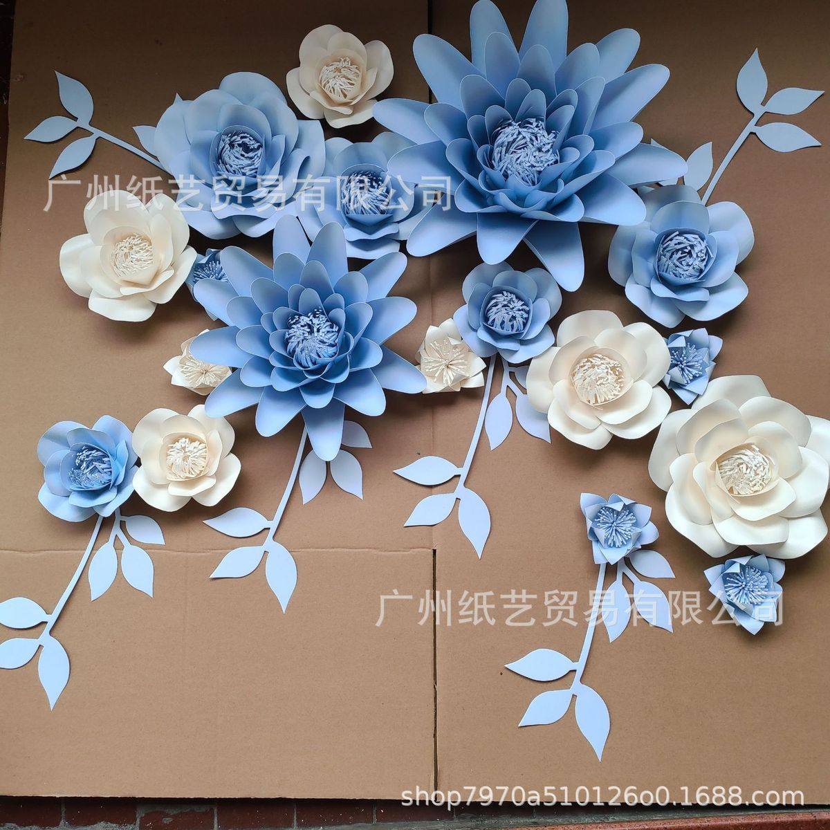 18朵+12片叶子橱窗装饰纸花婚礼背景花墙公司店铺形象墙大型纸花,办公设备/耗材/相关服务,3D打印机配件,淘宝优惠券,粉丝福利购,淘宝优惠卷