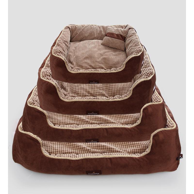 可拆洗狗窝可拆洗猫窝长毛绒圆形深度宠物窝保暖垫可拆卸睡眠狗窝