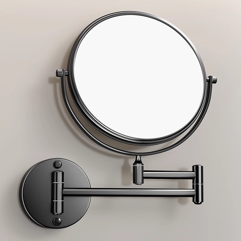 浴室化妆镜壁挂折叠可伸缩镜子酒店卫生间贴墙双面梳妆放大免打孔