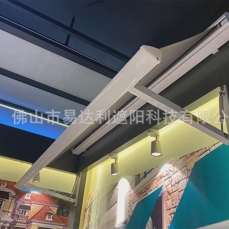 户外阳台庭院门面帘吊卷帘手摇遮阳棚伸缩式雨棚窗户防雨篷