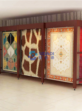 热销厂家直销xd010展柜展示架吊挂式左右推拉地垫展架可拆装毛毯