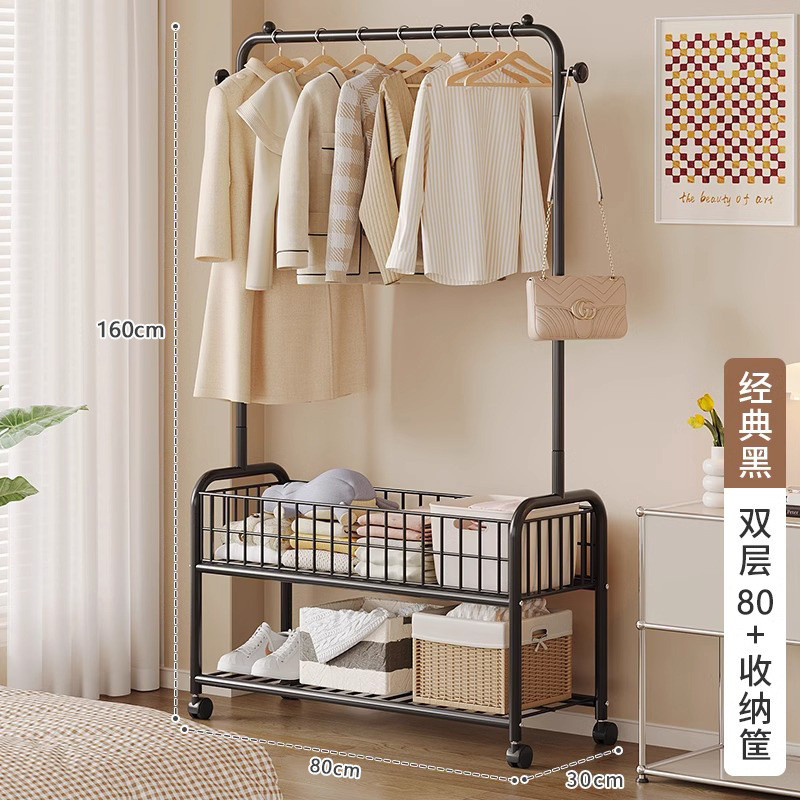 挂衣架落地移动内宿舍衣帽架小型简易家用衣服收纳置物晾衣架卧室
