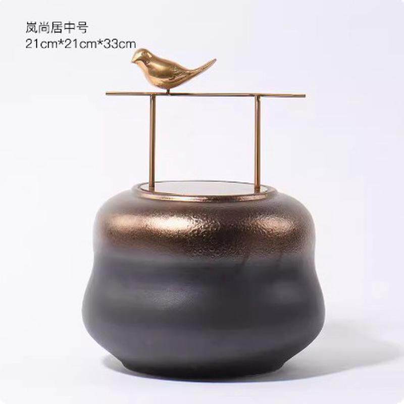 新中式摆件高端装饰品陶瓷储物罐博古架酒柜轻奢玄关软装家居饰品