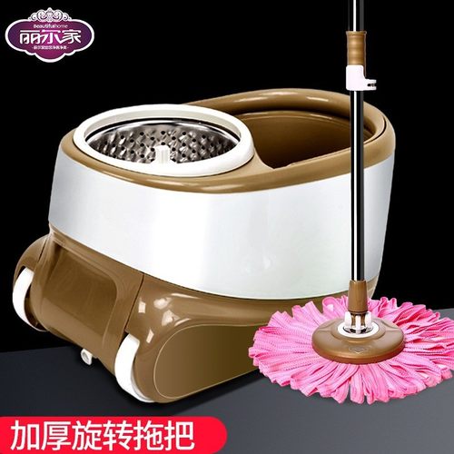丽尔家懒人拖把桶旋转拖把不锈钢甩干墩布家用拖布免手洗懒人拖把