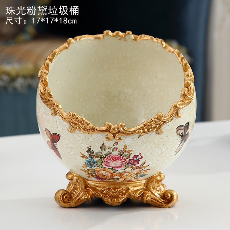 轻奢北欧客厅家居桌面垃圾桶家用办公室杂物玄关钥匙收纳装饰摆件