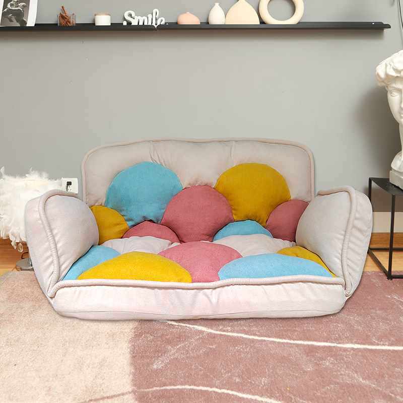 小型睡可躺！懒人沙发折叠榻榻米可床单人双人小户型椅子卧室阳台