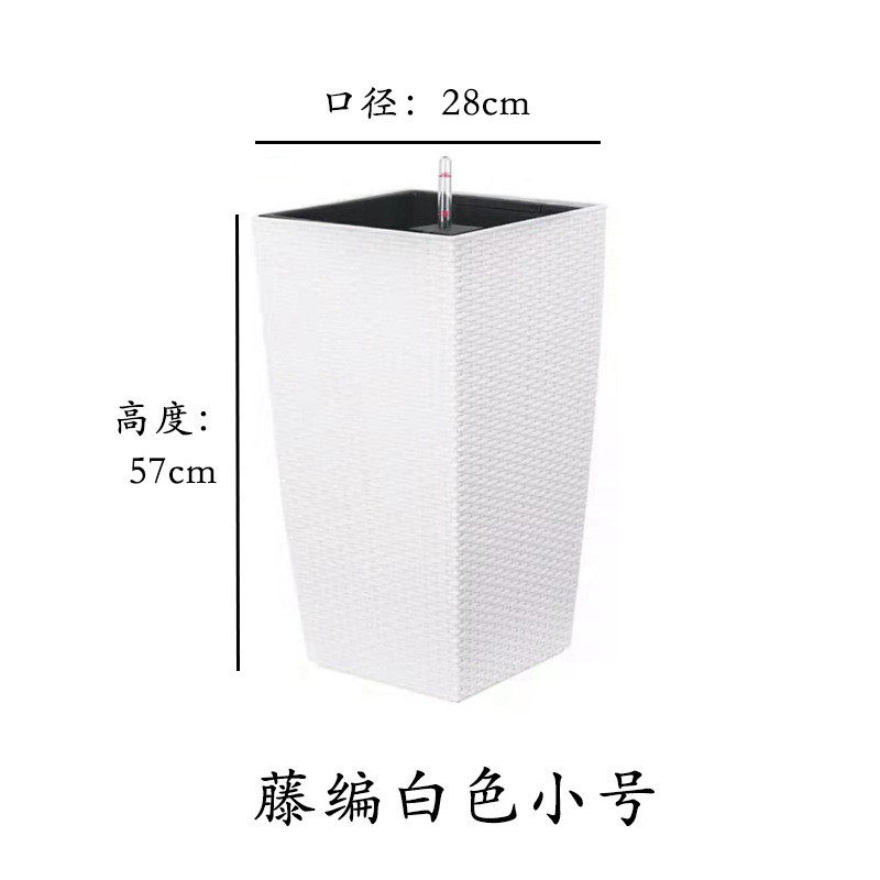 北欧轻奢风莱之秀客厅大厅花盆绿植虎皮兰用高方盆细高花盆瘦高
