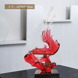 浪花样板房大型现代艺术工艺品玄关客厅雕塑酒店北欧创意抽象摆件