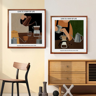 饰画 纽约公寓 复古家居咖啡角落装 饰画个性 工作室店铺背景墙面装