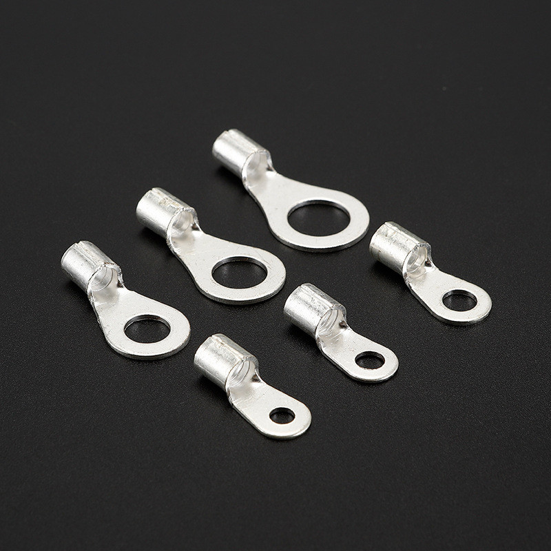 热销o型圆形冷压接线端子 ot冷压裸10平方连接线耳端头端子铜鼻子