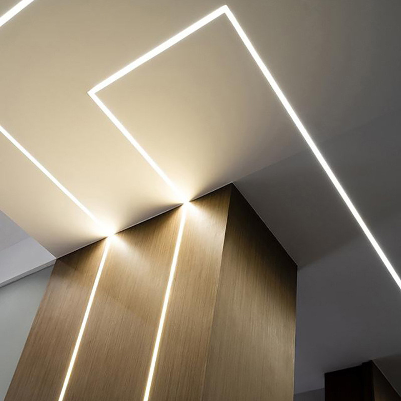 led灯槽铝合金线条灯嵌入式U型铝槽灯明装吊顶过道长条灯带