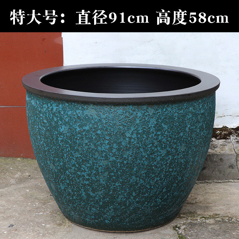 景德镇陶瓷鱼缸鱼缸大水缸户外一米睡莲阳台花式养青花瓷庭院老缸