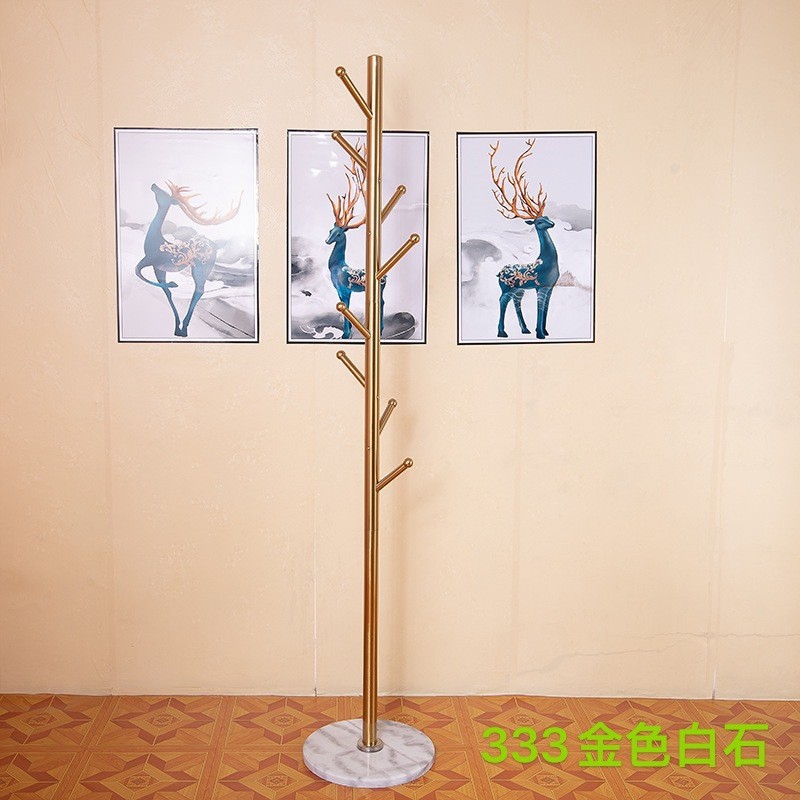 落地衣架不锈钢衣帽架衣服架子天然大理石挂多功能置物架收纳架