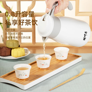 热销tomic/湖畔居不锈钢保温壶大容量真空内胆闷茶壶热水家用暖壶