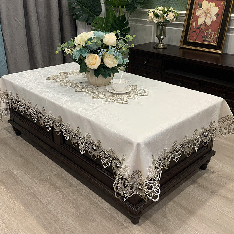 xyt欧式茶几桌布蕾丝客厅现代简约长方形美式布艺轻奢盖布餐桌布