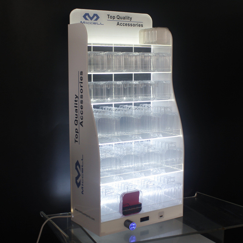 立式产品陈列架广告牌展示架亚克力配件柜促销展架手机充电线样品