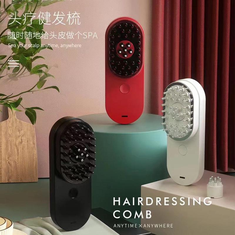 热销充电款健发梳震动导入按摩导液梳多功能头发护理导液梳厂家批