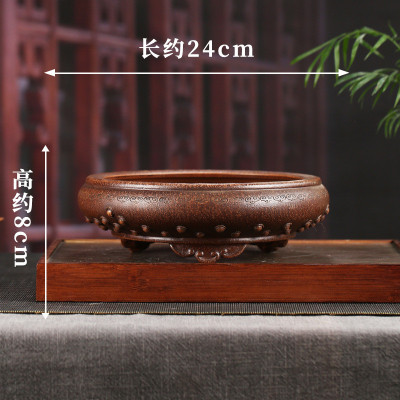 紫砂花盆厂家批发大号复古云脚海棠创意手工装饰多肉盆景盆zsd04