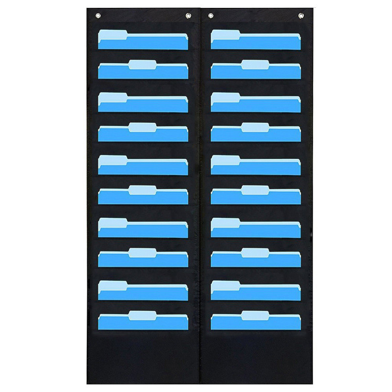 20格牛津布收纳挂袋挂袋十层双排门后杂志收纳袋办公文件夹文件