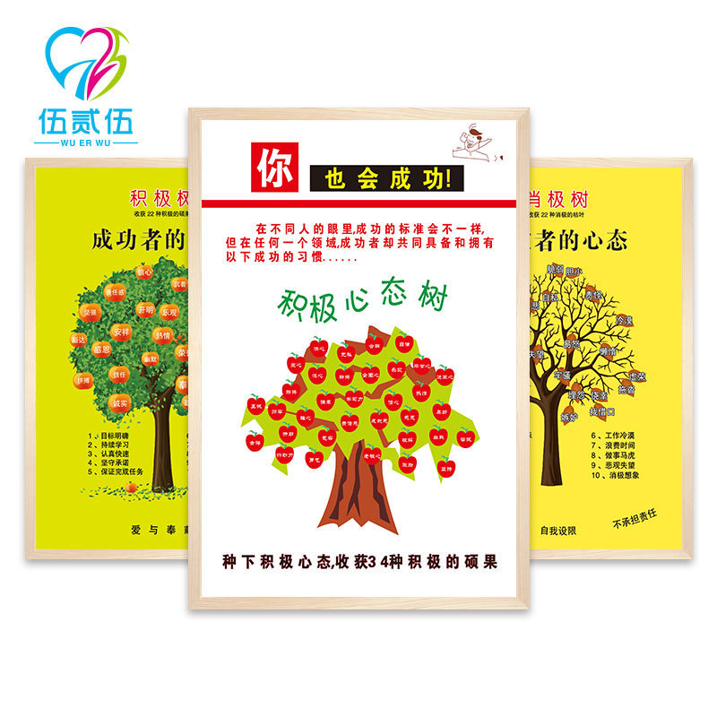 放松风景挂画简约现代心理咨询室装饰画客厅室内心理心态树图片
