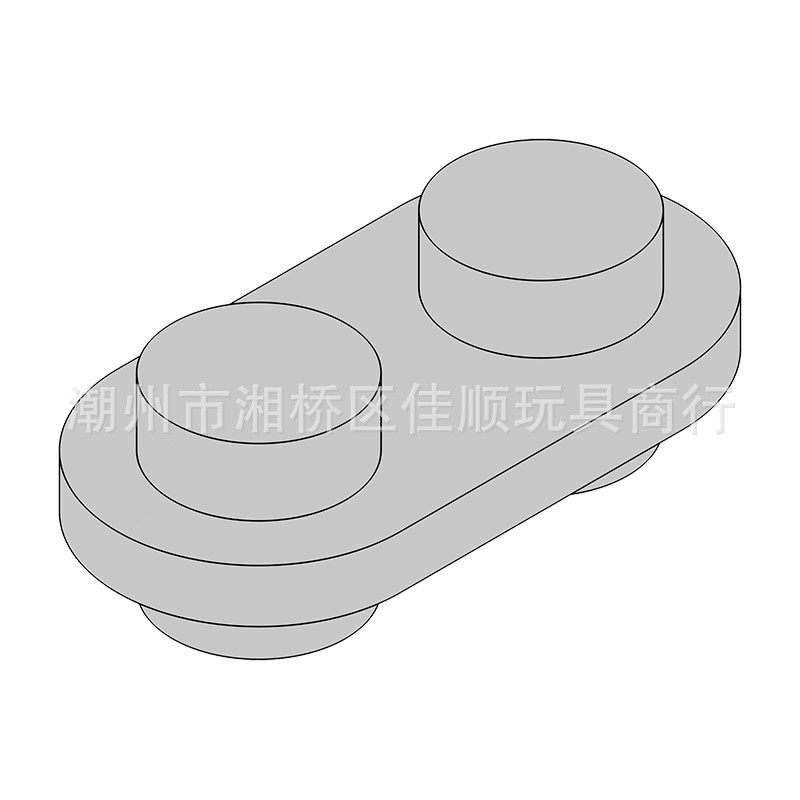 热销国产积木自双面兼容零件1x2开发凸圆角板特殊moc配件