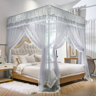 40n新款 家用宫廷蚊帐1.5m2米刺绣落地卧室纹账公主风加厚支架1.8