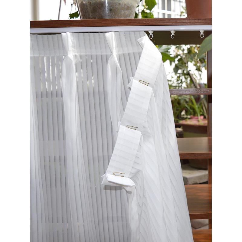 vjw5半帘免打孔粘贴轨道白纱帘自粘衣柜杂物遮挡短帘批发飘窗阳台