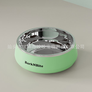 狗碗304不锈钢狗盆中宠物用品狗狗慢食碗防打翻barknbite大型批发