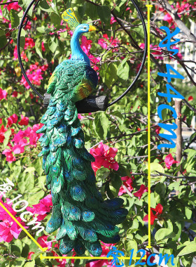 树脂玻璃钢动物工艺品雕塑创意花园庭院草坪装饰仿真孔雀摆件落地