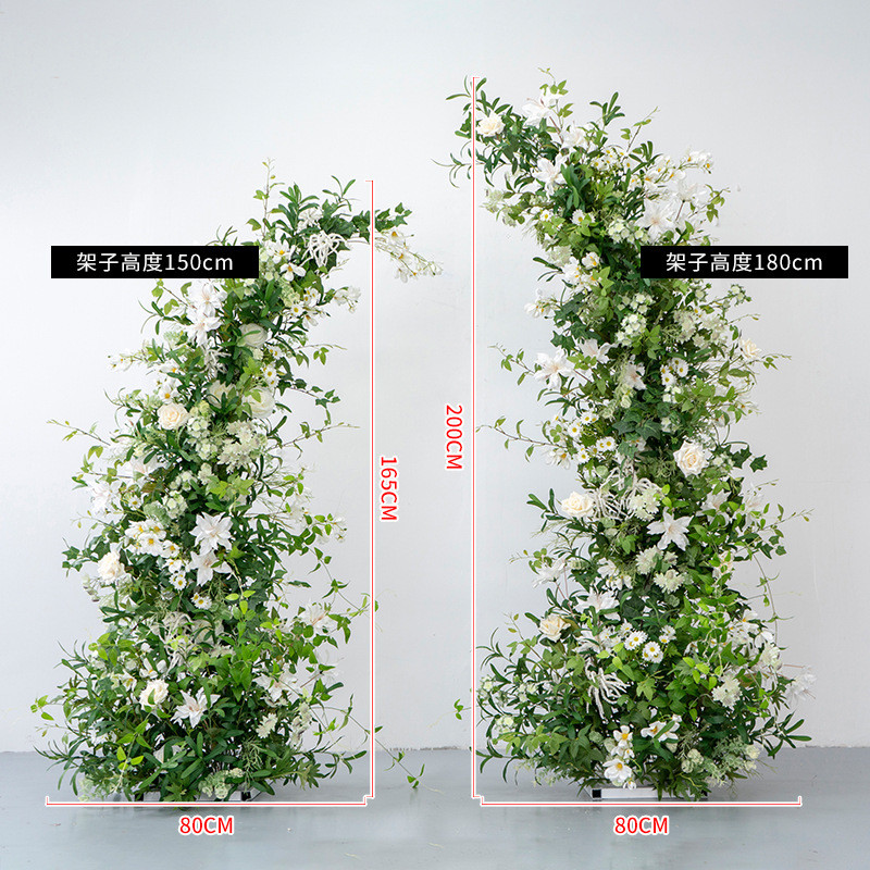 森系绿植布置拱门套装店面橱窗4s店直播背景装饰舞台花艺花花