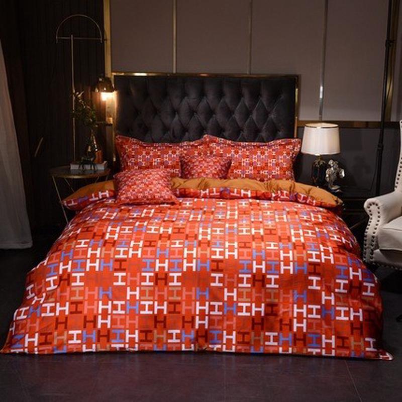 60s纱长绒棉四件套六件套数码印花埃及轻奢外贸抱枕枕套床单