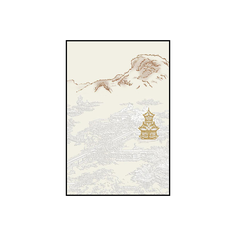 入户玄关古典建筑立体画肌理装饰画客厅拐角挂画新中式沙发背景墙图片